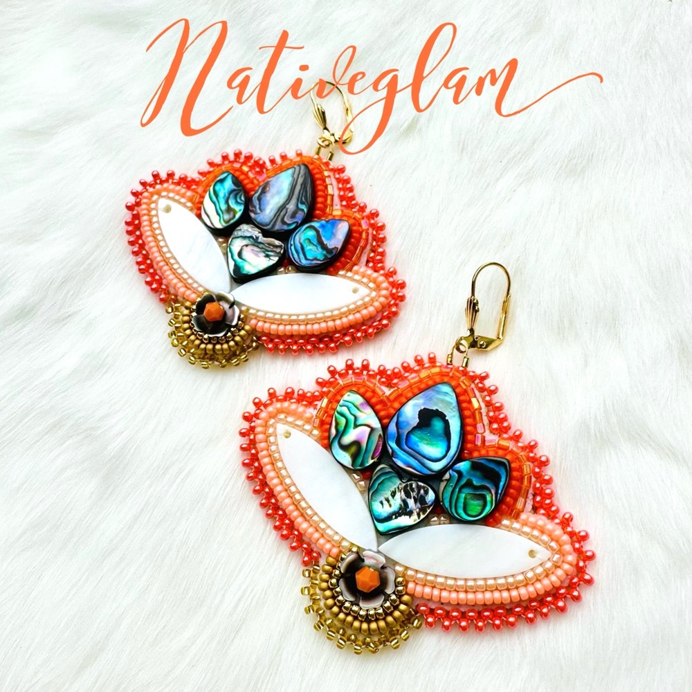Lotus Floral Beaded Earrings